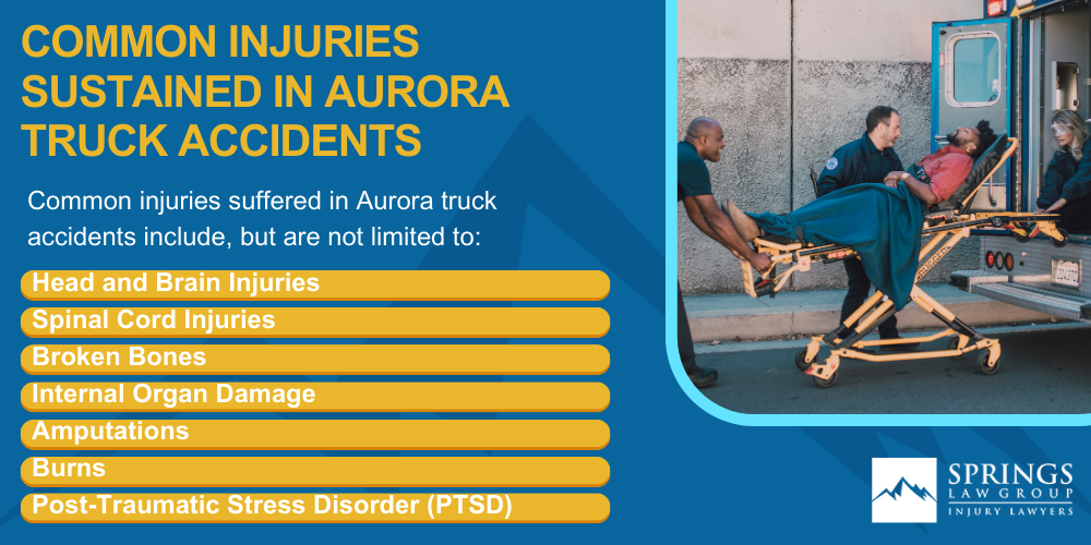 Types Of Truck Accidents We Handle In Aurora, Colorado (CO); Common Causes Of Trucking Accidents In Aurora, Colorado (CO); Common Injuries Sustained In Aurora Truck Accidents