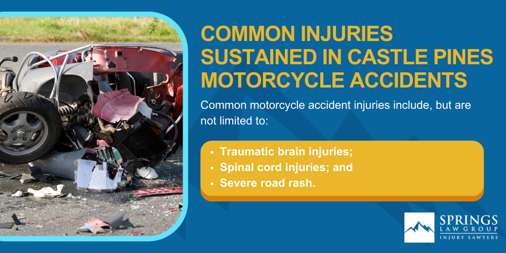 Hiring A Motorcycle Accident Lawyer In Centennial, Colorado (CO); Types Of Motorcycle Accidents In Centennial, Colorado (CO); Motorcycle Insurance Laws In Centennial, Colorado (CO); Navigating The Claims Process After A Motorcycle Accident In Centennial, Colorado (CO); Common Injuries Sustained In Castle Pines Motorcycle Accidents