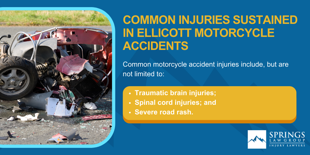 Hiring A Motorcycle Accident Lawyer In Ellicott, Colorado (CO); Types Of Motorcycle Accidents In Ellicott, Colorado (CO); Types Of Motorcycle Accidents In Ellicott, Colorado (CO); Navigating The Claims Process After A Motorcycle Accident In Ellicott, Colorado (CO); Common Injuries Sustained In Ellicott Motorcycle Accidents
