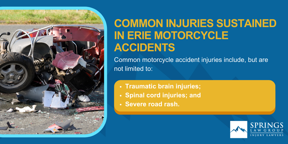 Hiring A Motorcycle Accident Lawyer In Erie, Colorado (CO); Types Of Motorcycle Accidents In Erie, Colorado (CO); Motorcycle Insurance Laws In Erie, Colorado (CO); Navigating The Claims Process After A Motorcycle Accident In Erie, Colorado (CO); Common Injuries Sustained In Erie Motorcycle Accidents