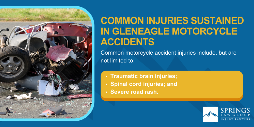 Hiring A Motorcycle Accident Lawyer In Gleneagle, Colorado (CO); Types Of Motorcycle Accidents In Gleneagle, Colorado (CO); Motorcycle Insurance Laws In Gleneagle, Colorado (CO); Navigating The Claims Process After A Motorcycle Accident In Gleneagle, Colorado (CO); Common Injuries Sustained In Gleneagle Motorcycle Accidents