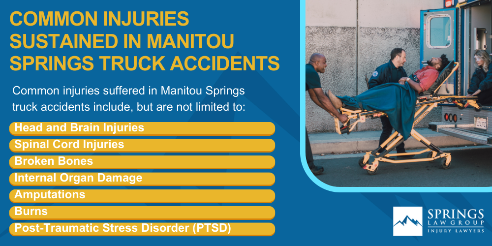 Types Of Truck Accidents We Handle In Manitou Springs, Colorado (CO); Common Causes Of Trucking Accidents In Manitou Springs, Colorado (CO); Common Injuries Sustained In Manitou Springs Truck Accidents