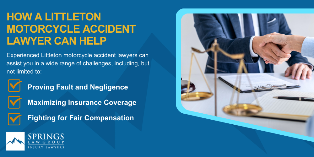 Hiring A Motorcycle Accident Lawyer In Littleton, Colorado (CO); Types Of Motorcycle Accidents In Littleton, Colorado (CO); Motorcycle Insurance Laws In Littleton, Colorado (CO); Hiring A Motorcycle Accident Lawyer In Littleton, Colorado (CO); Types Of Motorcycle Accidents In Littleton, Colorado (CO); Motorcycle Insurance Laws In Littleton, Colorado (CO); Common Injuries Sustained In Littleton Motorcycle Accidents; How A Littleton Motorcycle Accident Lawyer Can Help