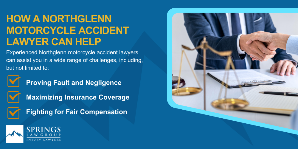 Hiring A Motorcycle Accident Lawyer In Northglenn, Colorado (CO); Types Of Motorcycle Accidents In Northglenn, Colorado (CO); Motorcycle Insurance Laws In Northglenn, Colorado (CO); Navigating The Claims Process After A Motorcycle Accident In Northglenn, Colorado (CO); Common Injuries Sustained In Northglenn Motorcycle Accidents; How A Northglenn Motorcycle Accident Lawyer Can Help