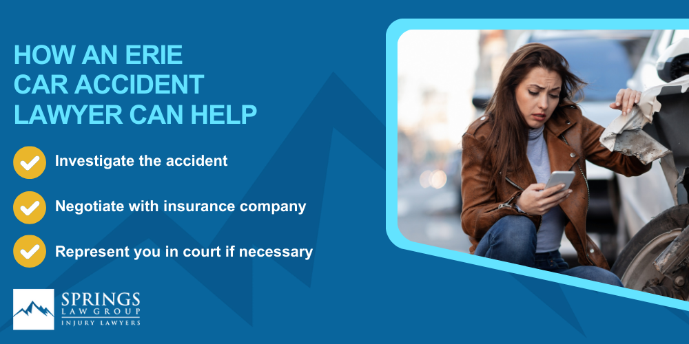 Erie Car Accident Lawyer; Why Hire an Erie Car Accident Lawyer; Types of Car Accident Claims in Erie, Colorado (CO); Understanding Negligence in Erie Car Accidents; What To Do After A Car Accident In Erie; Compensation and Damages in a Car Accident Claim in Erie, Colorado (CO); How An Erie Car Accident Lawyer Can Help