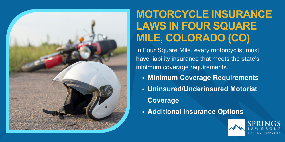 Hiring A Motorcycle Accident Lawyer In Four Square Mile, Colorado (CO); Types Of Motorcycle Accidents In Four Square Mile, Colorado (CO); Motorcycle Insurance Laws In Four Square Mile, Colorado (CO)