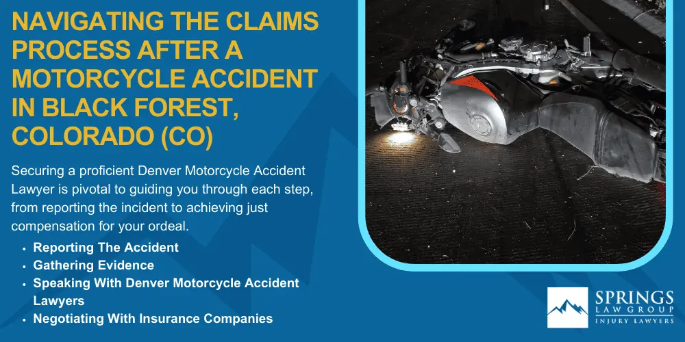 Black Forest Motorcycle Accident Lawyer; Hiring A Motorcycle Accident Lawyer In Black Forest, Colorado (CO); Types Of Motorcycle Accidents In Black Forest, Colorado (CO);  Motorcycle Insurance Laws In Black Forest, Colorado (CO); Navigating The Claims Process After A Motorcycle Accident In Black Forest, Colorado (CO)