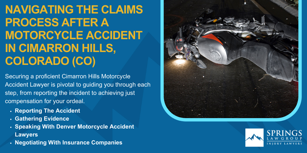 Hiring A Motorcycle Accident Lawyer In Cimarron Hills, Colorado (CO); Types Of Motorcycle Accidents In Cimarron Hills, Colorado (CO); Motorcycle Insurance Laws In Cimarron Hills, Colorado (CO); Navigating The Claims Process After A Motorcycle Accident In Cimarron Hills, Colorado (CO)