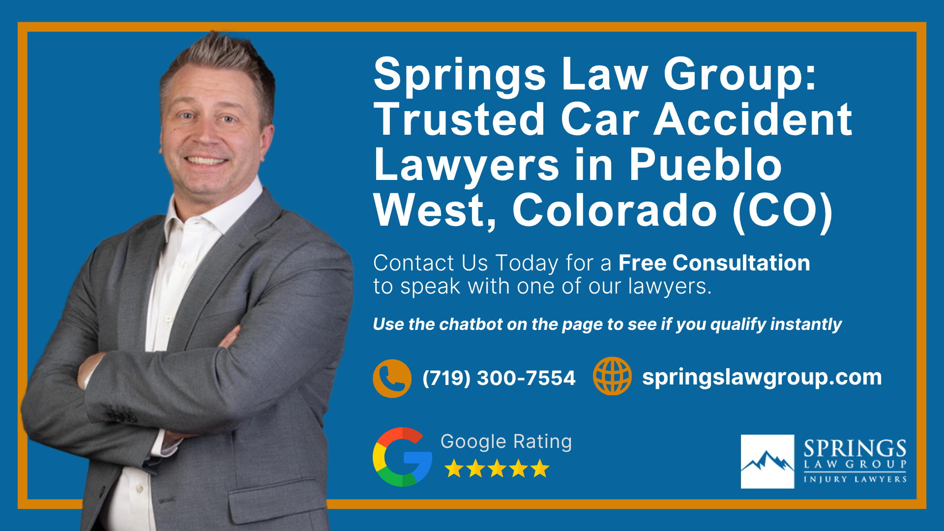 Why Hire a Pueblo West Car Accident Lawyer; Types of Car Accident Claims in Pueblo West, Colorado (CO); Understanding Negligence in Pueblo West Car Accidents; What to Do After a Car Accident in Pueblo West, Colorado (CO); Compensation and Damages in a Car Accident Claim in Pueblo West, Colorado (CO); How A Pueblo West Car Accident Lawyer Can Help; Springs Law Group_ Car Accident Lawyers in Pueblo West, Colorado (CO)