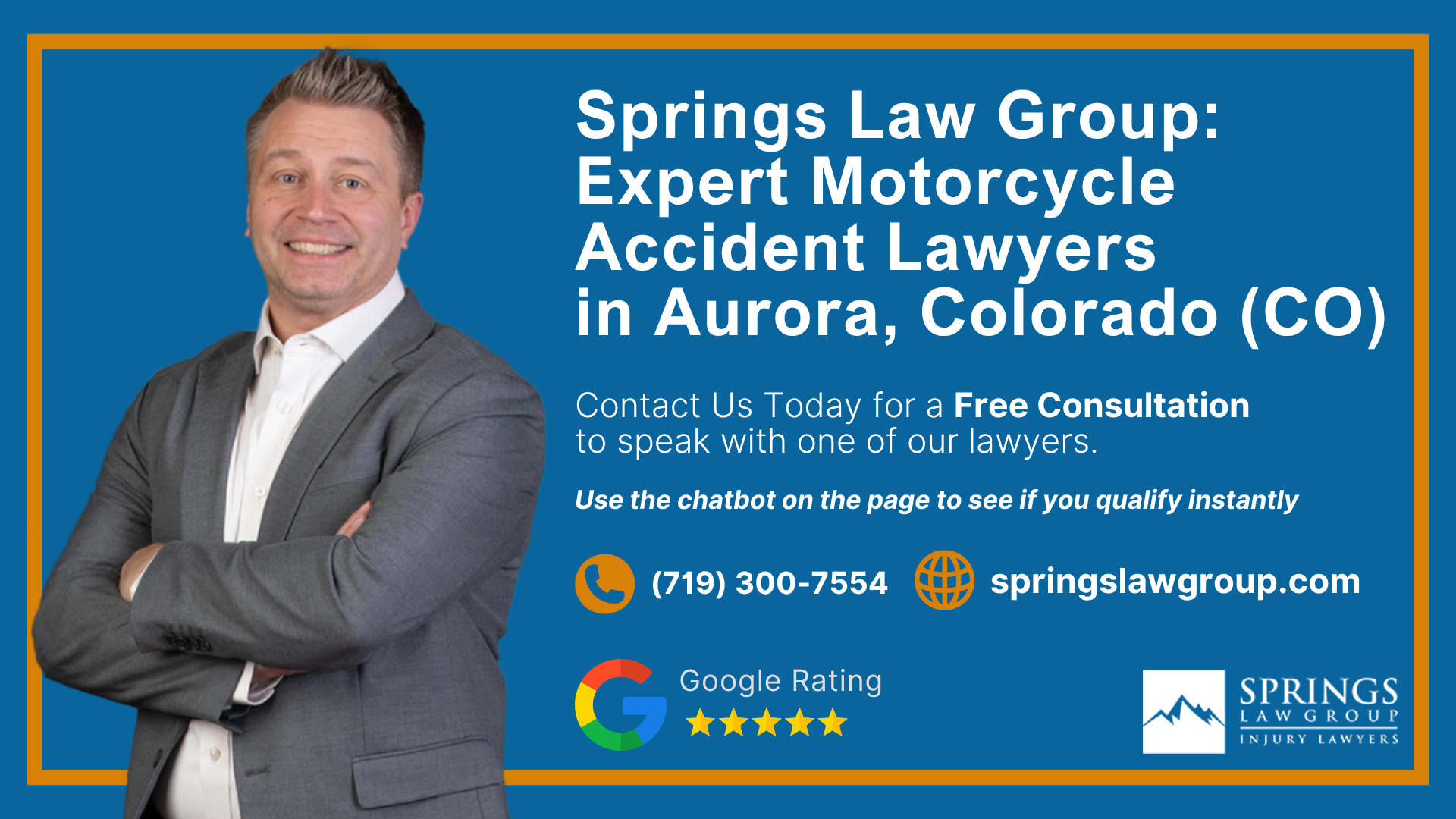 Hiring A Motorcycle Accident Lawyer In Aurora, Colorado (CO); Types Of Motorcycle Accidents In Aurora, Colorado (CO); Motorcycle Insurance Laws In Aurora, Colorado (CO); Navigating The Claims Process After A Motorcycle Accident In Aurora, Colorado (CO); Common Injuries Sustained In Aurora Motorcycle Accidents; How An Aurora Motorcycle Accident Lawyer Can Help; Springs Law Group_ Motorcycle Accident Lawyers In Aurora, Colorado (CO)