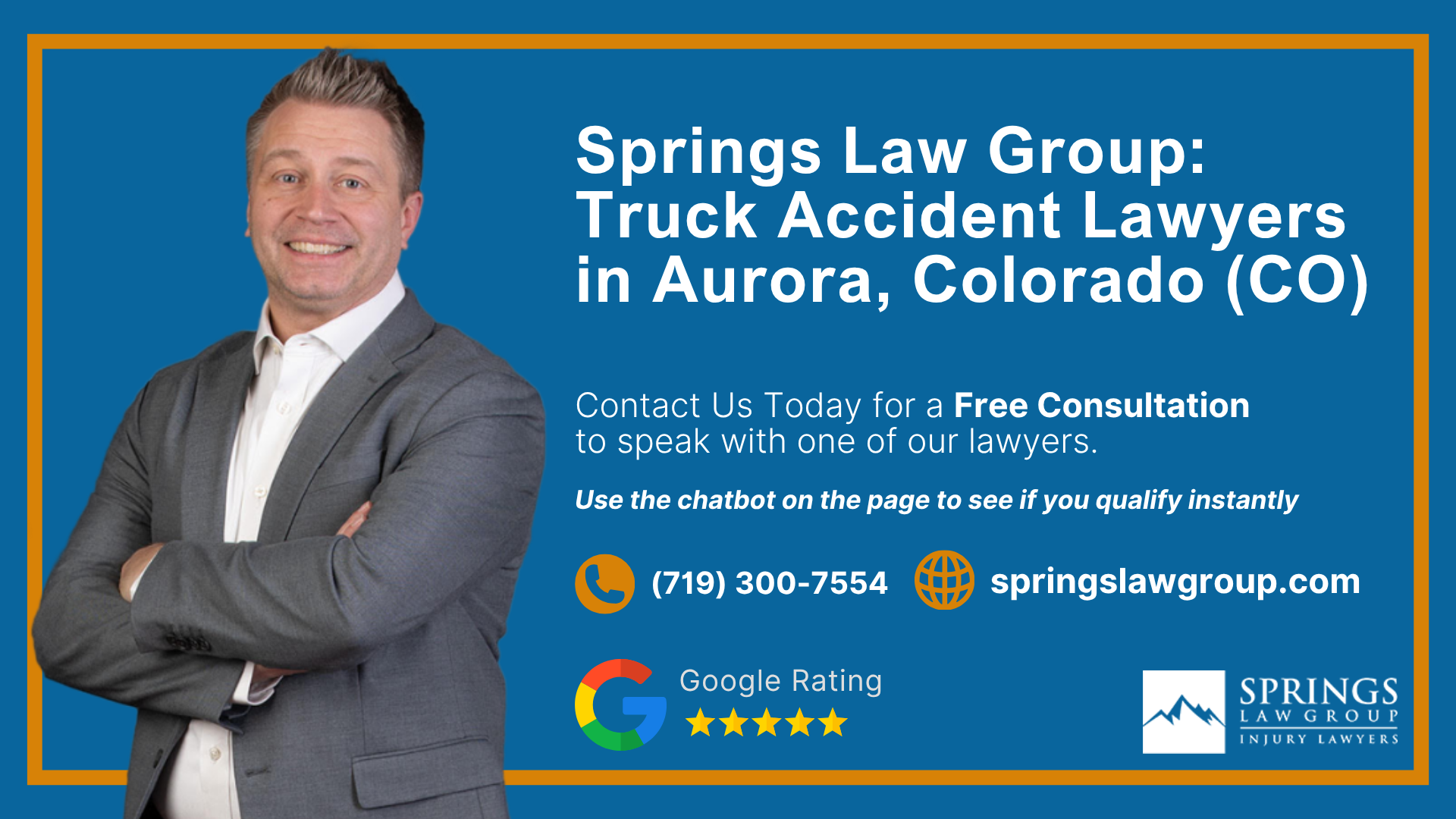 Types Of Truck Accidents We Handle In Aurora, Colorado (CO); Common Causes Of Trucking Accidents In Aurora, Colorado (CO); Common Injuries Sustained In Aurora Truck Accidents; Liability In Trucking Accidents In Aurora, Colorado; Compensation Available In An Aurora Truck Accident Claim; Important Steps To Take After A Truck Accident In Aurora, Colorado (CO); Springs Law Group_ Truck Accident Lawyers In Aurora, Colorado (CO)