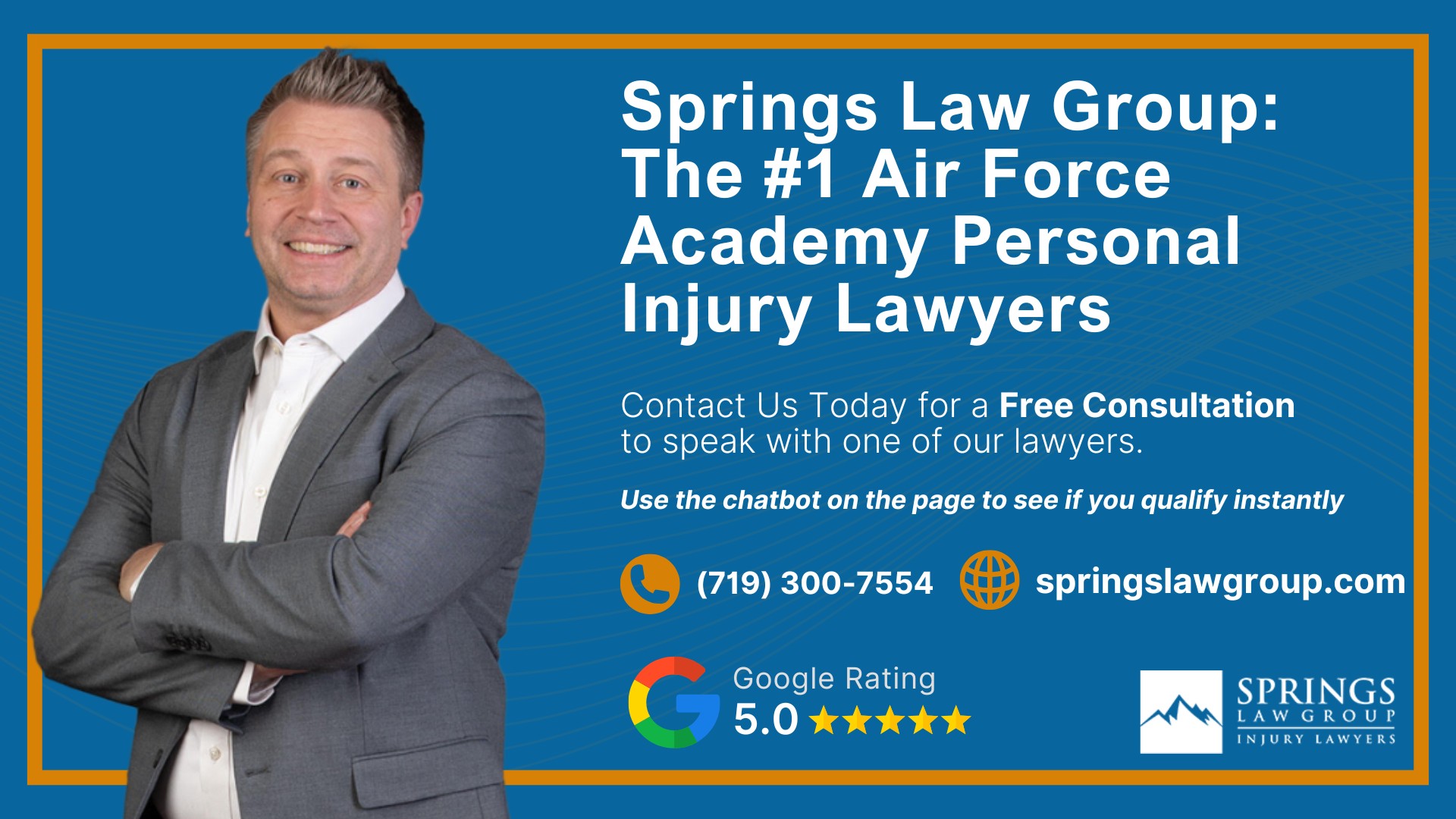 Meet Our Air Force Academy Personal Injury Lawyers; Christopher Nicolaysen_ Air Force Academy Personal Injury Lawyer; Types Of Personal Injury Cases In Air Force Academy , Colorado; Do You Qualify for a Personal Injury Lawsuit; Gathering Evidence for a Personal Injury Case; Common Damages in Personal Injury Lawsuits; What To Do Immediately After a Personal Injury in Air Force Academy; The Process for a Personal Injury Case in Air Force Academy, CO; Springs Law Group_ The #1 Air Force Academy Personal Injury Lawyers