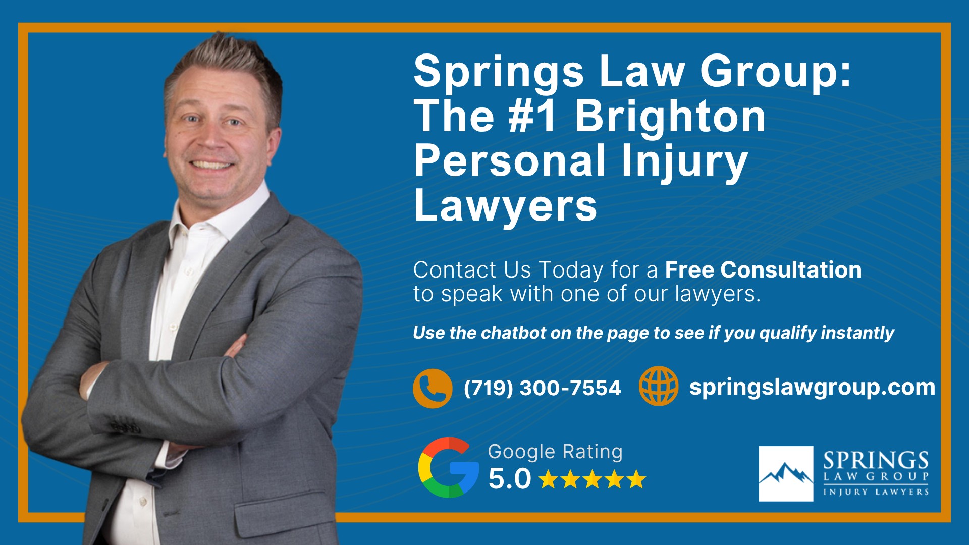 Meet Our Brighton Personal Injury Lawyers; Christopher Nicolaysen_ Brighton Personal Injury Lawyer; Types Of Personal Injury Cases In Brighton, Colorado; Do You Qualify for a Personal Injury Lawsuit; Gathering Evidence for a Personal Injury Case; Common Damages in Personal Injury Lawsuits; What To Do Immediately After a Personal Injury in Brighton; The Process for a Personal Injury Case in Brighton, CO; Springs Law Group_ The #1 Brighton Personal Injury Lawyers
