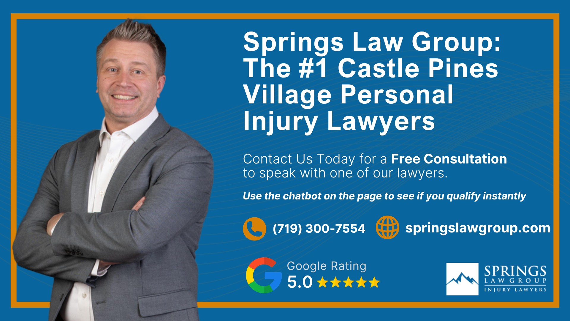 Meet Our Castle Pines Village Personal Injury Lawyers; Christopher Nicolaysen_ Personal Injury Lawyer; Types Of Personal Injury Cases In Castle Pines Village, Colorado; Do You Qualify for a Personal Injury Lawsuit; Common Damages in Personal Injury Lawsuits; What To Do Immediately After a Personal Injury in Castle Pines Village; The Process for a Personal Injury Case in Castle Pines Village, CO; Springs Law Group_ The #1 Castle Pines Village Personal Injury Lawyers