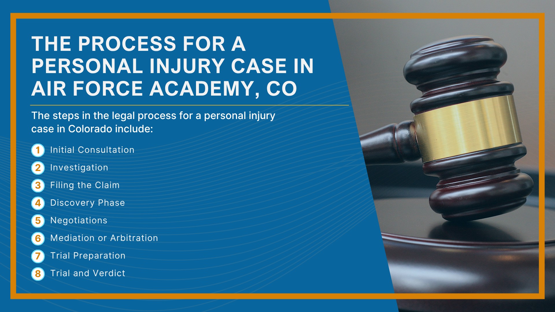 Meet Our Air Force Academy Personal Injury Lawyers; Christopher Nicolaysen_ Air Force Academy Personal Injury Lawyer; Types Of Personal Injury Cases In Air Force Academy , Colorado; Do You Qualify for a Personal Injury Lawsuit; Gathering Evidence for a Personal Injury Case; Common Damages in Personal Injury Lawsuits; What To Do Immediately After a Personal Injury in Air Force Academy; The Process for a Personal Injury Case in Air Force Academy, CO