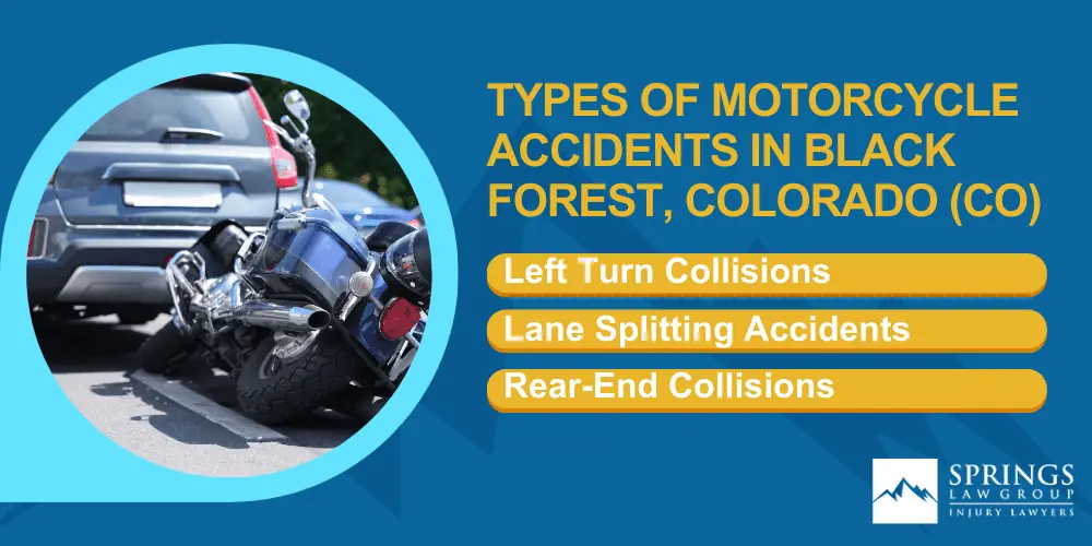 Black Forest Motorcycle Accident Lawyer; Hiring A Motorcycle Accident Lawyer In Black Forest, Colorado (CO); Types Of Motorcycle Accidents In Black Forest, Colorado (CO)