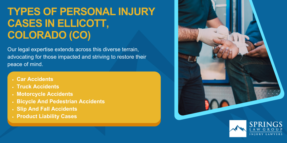 Hiring A Personal Injury Lawyer In Ellicott, Colorado (CO); Types Of Personal Injury Cases In Ellicott, Colorado (CO)