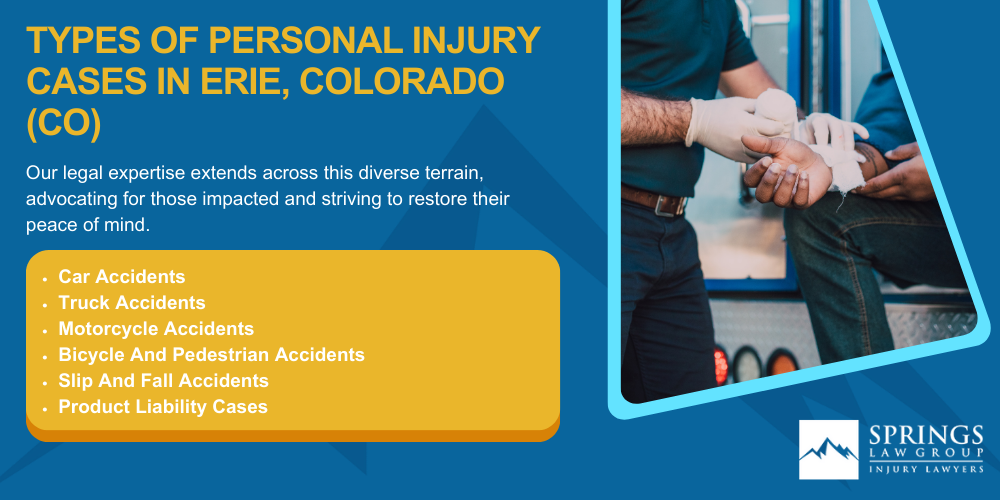 Hiring A Personal Injury Lawyer In Erie, Colorado (CO); Types Of Personal Injury Cases In Erie, Colorado (CO)