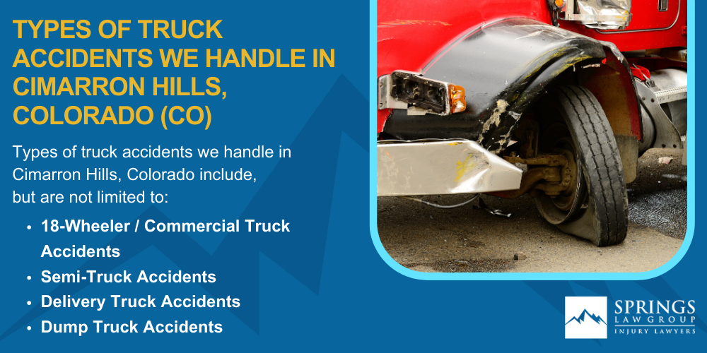 Types Of Truck Accidents We Handle In Cimarron Hills, Colorado (CO)