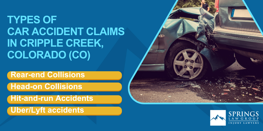 Cripple Creek Car Accident Lawyer; Why Hire a Commerce City Car Accident Lawyer; Types of Car Accident Claims in CRIPPLE CREEK, Colorado (CO)