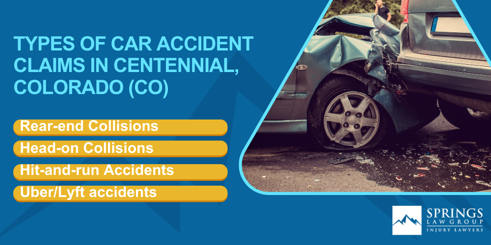 Centennial Car Accident Lawyer; Why Hire a Centennial Car Accident Lawyer; Types of Car Accident Claims in Centennial, Colorado (CO)