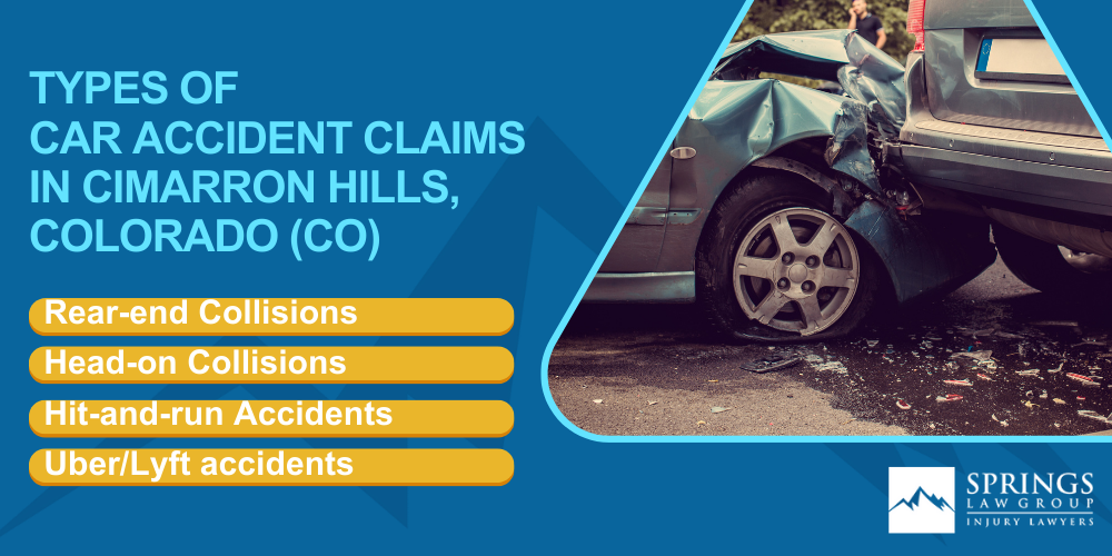 Cimarron Hills Car Accident Lawyer; Why Hire a Centennial Car Accident Lawyer; Types of Car Accident Claims in Cimarron Hills, Colorado (CO)