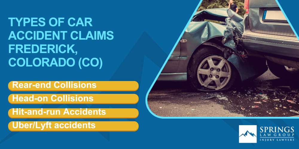 Why Hire a Frederick Car Accident Lawyer; Types of Car Accident Claims in Frederick, Colorado (CO)