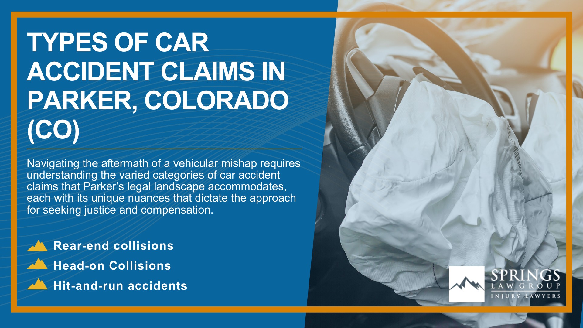 Why Hire a Parker Car Accident Lawyer; Types of Car Accident Claims in Parker, Colorado (CO)
