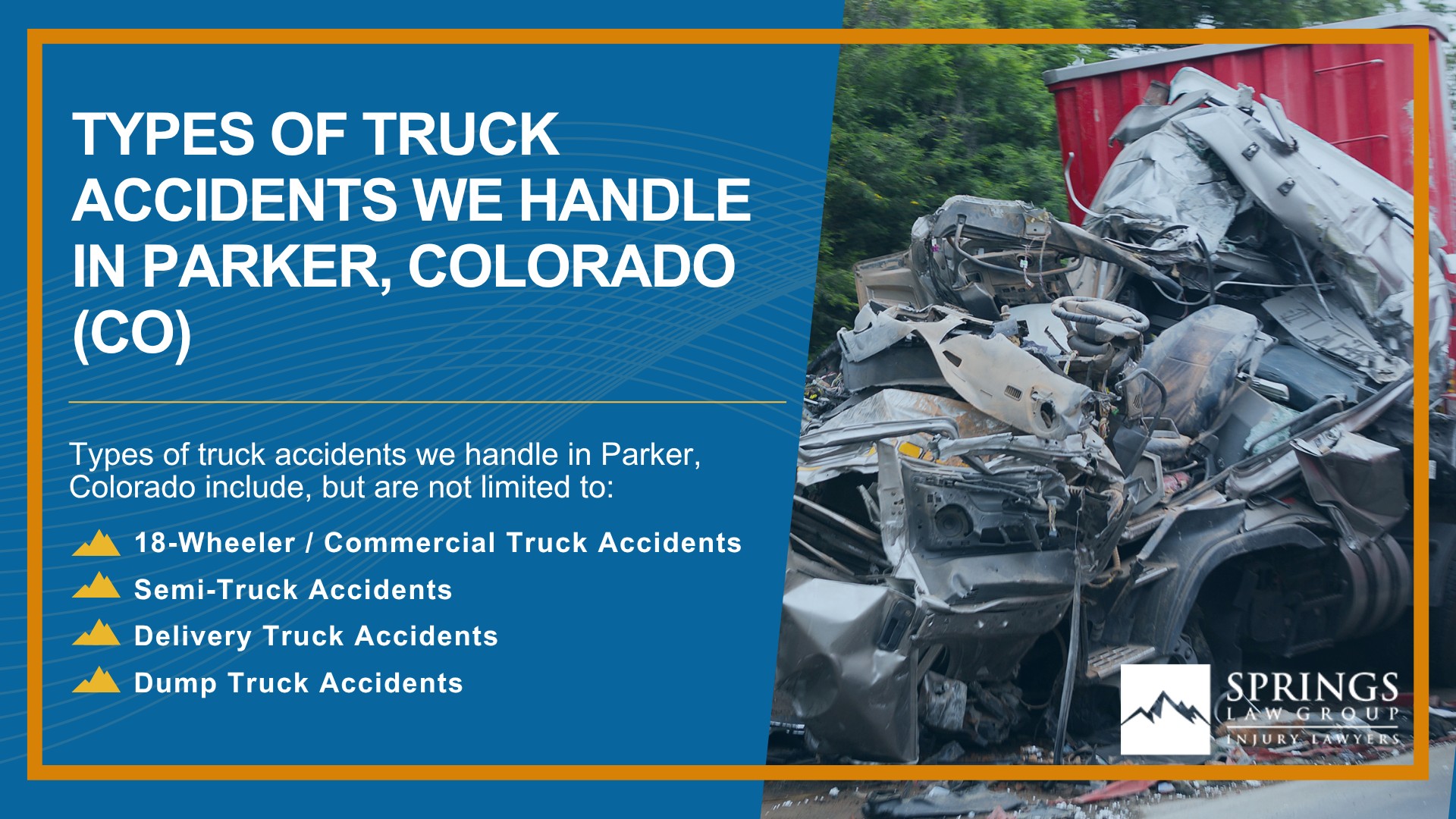 Types of Truck Accidents We Handle in Parker, Colorado (CO)