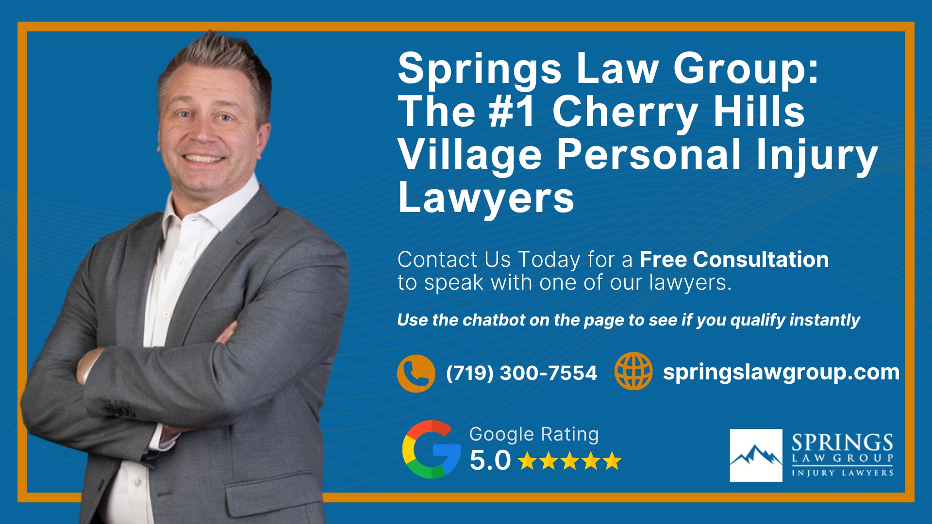 Meet Our Cherry Hills Village Personal Injury Lawyers; Christopher Nicolaysen_ Personal Injury Lawyer; Types Of Personal Injury Cases In Cherry Hills Village, Colorado; Do You Qualify for a Personal Injury Lawsuit; Gathering Evidence for a Personal Injury Case; Common Damages in Personal Injury Lawsuits; What To Do Immediately After a Personal Injury in Cherry Hills Village; The Process for a Personal Injury Case in Cherry Hills Village, CO; Springs Law Group_ The #1 Cherry Hills Village Personal Injury Lawyers
