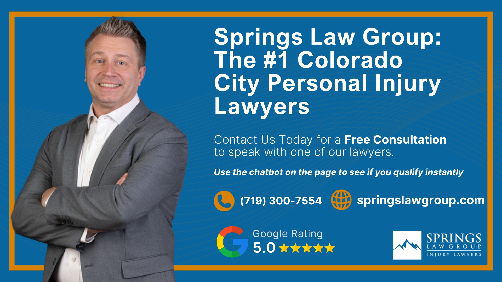 Meet Our Colorado City Personal Injury Lawyers; Christopher Nicolaysen_ Personal Injury Lawyer; Types Of Personal Injury Cases In Colorado City, Colorado; Do You Qualify for a Personal Injury Lawsuit; Gathering Evidence for a Personal Injury Case; What To Do Immediately After a Personal Injury in Colorado City; The Process for a Personal Injury Case in Colorado City, CO; Springs Law Group_ The #1 Colorado City Personal Injury Lawyers