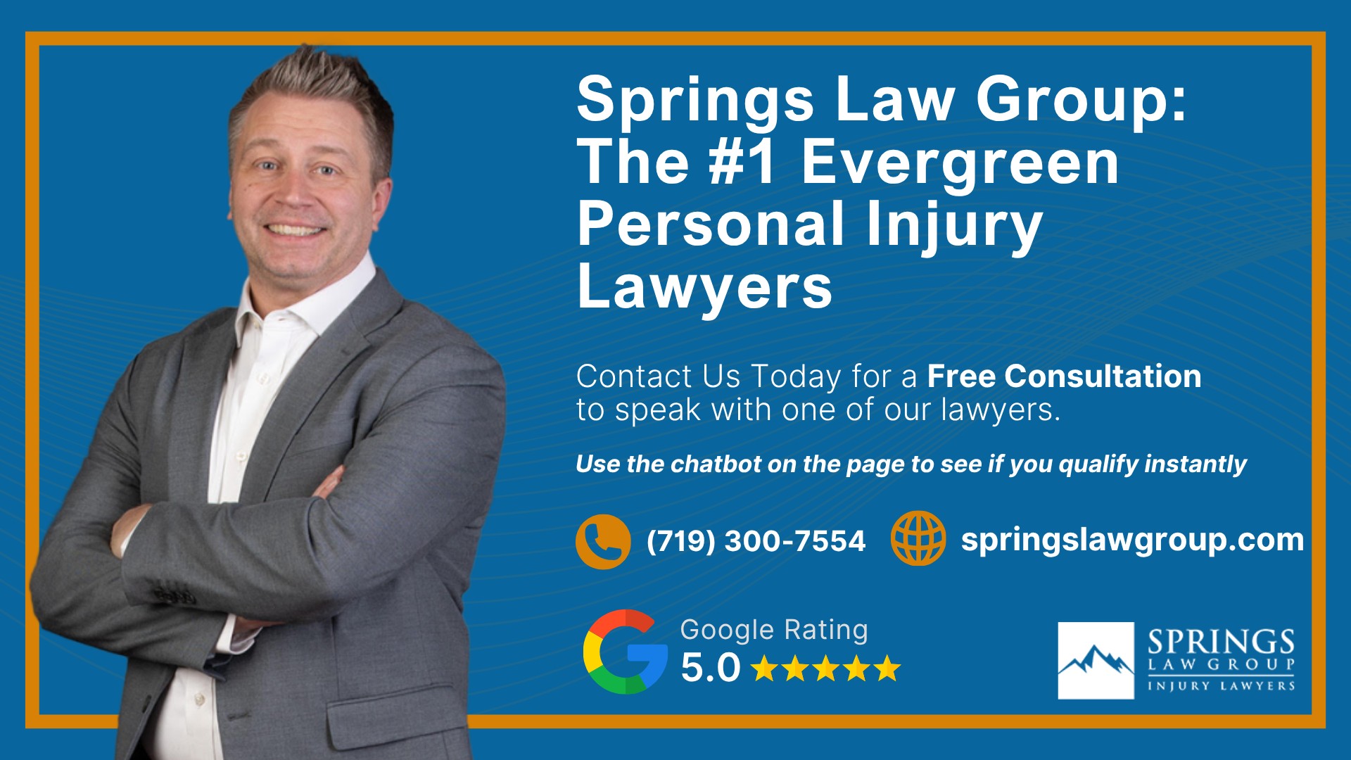Meet Our Evergreen Personal Injury Lawyers; Christopher Nicolaysen_ Personal Injury Lawyer; Types Of Personal Injury Cases In Evergreen, Colorado; Do You Qualify for a Personal Injury Lawsuit; Gathering Evidence for a Personal Injury Case;  Common Damages in Personal Injury Lawsuits; What To Do Immediately After a Personal Injury in Evergreen; The Process for a Personal Injury Case in Evergreen, CO; Springs Law Group_ The #1 Evergreen Personal Injury Lawyers
