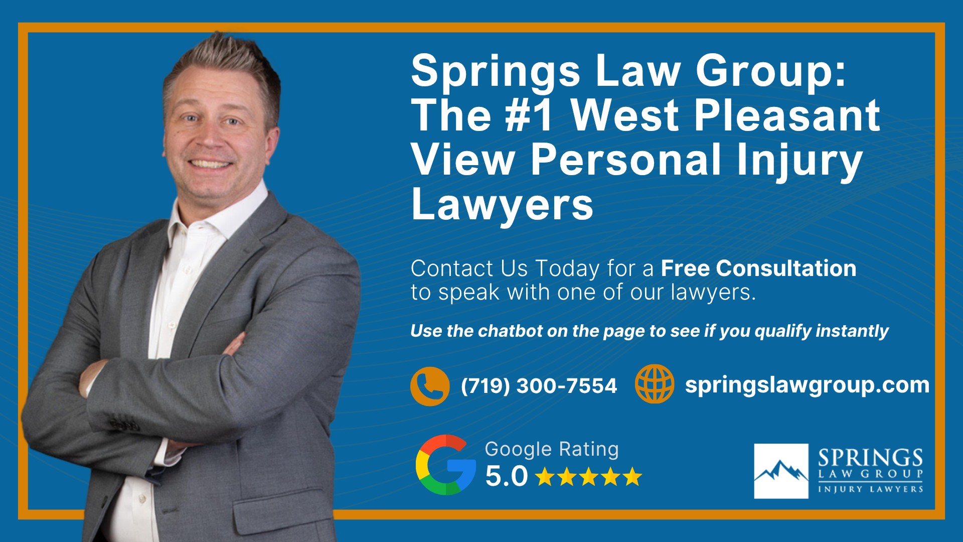 Meet Our West Pleasant View Personal Injury Lawyers; Christopher Nicolaysen_ Personal Injury Lawyer; Types Of Personal Injury Cases In West Pleasant View, Colorado; Do You Qualify for a Personal Injury Lawsuit; What To Do Immediately After a Personal Injury in West Pleasant View; The Process for a Personal Injury Case in West Pleasant View, CO; Springs Law Group_ The #1 West Pleasant View Personal Injury Lawyers