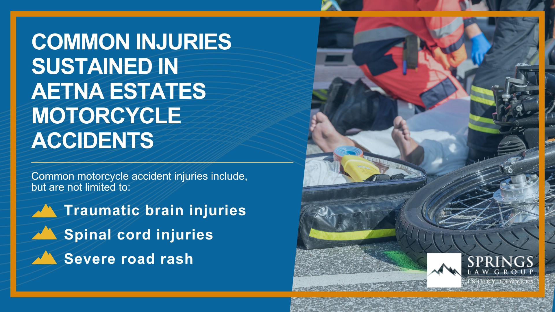 Hiring a Motorcycle Accident Lawyer in Aetna Estates, Colorado (CO); Types of Motorcycle Accidents in Aetna Estates, Colorado (CO);  Motorcycle Insurance Laws in Aetna Estates, Colorado (CO); Navigating the Claims Process After a Motorcycle Accident in Aetna Estates, Colorado (CO); Common Injuries Sustained in Aetna Estates Motorcycle Accidents