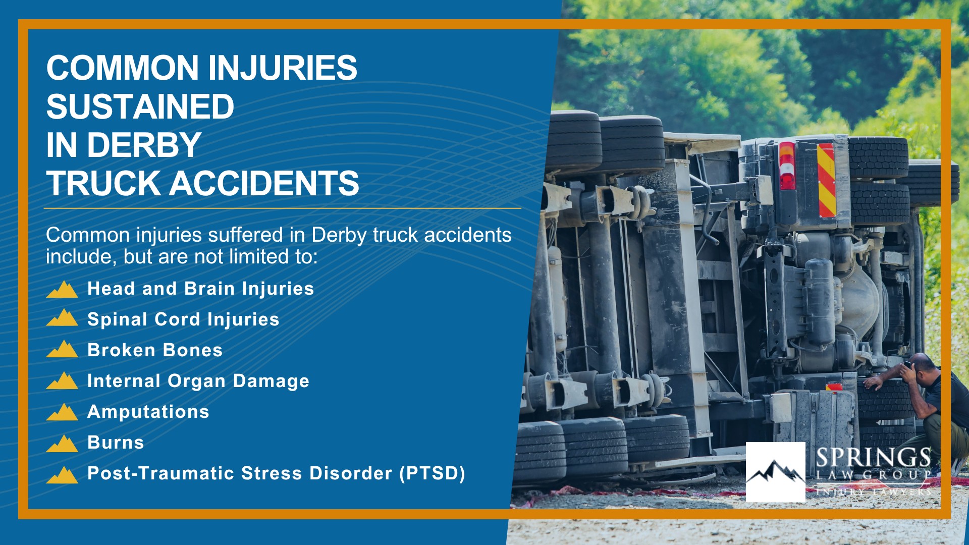 Types of Truck Accidents We Handle in Derby, Colorado (CO); Common Causes of Trucking Accidents in Derby, Colorado (CO); Common Injuries Sustained in Derby Truck Accidents