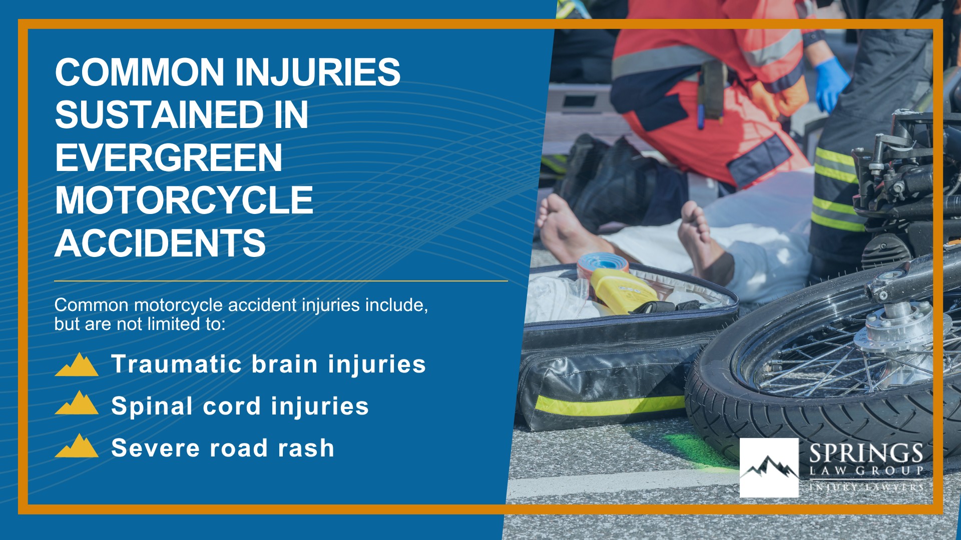 Hiring a Motorcycle Accident Lawyer in Evergreen, Colorado (CO); Types of Motorcycle Accidents in Evergreen, Colorado (CO); Motorcycle Insurance Laws in Evergreen, Colorado (CO); Navigating the Claims Process After a Motorcycle Accident in Evergreen, Colorado (CO); Common Injuries Sustained in Elizabeth Motorcycle Accidents