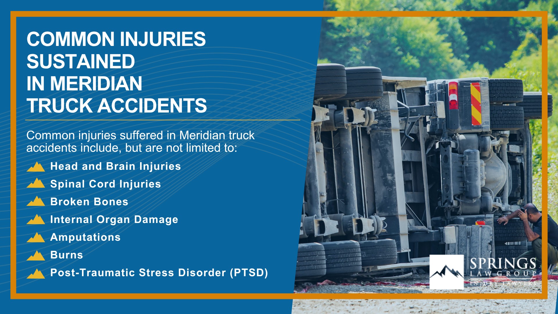 Types of Truck Accidents We Handle in Meridian, Colorado (CO); Common Causes of Trucking Accidents in Meridian, Colorado (CO); Common Injuries Sustained in Meridian Truck Accidents