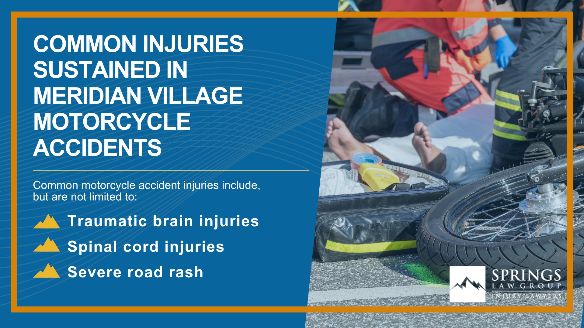 Hiring a Motorcycle Accident Lawyer in Meridian Village, Colorado (CO); Types of Motorcycle Accidents in Meridian Village, Colorado (CO);  Motorcycle Insurance Laws in Meridian Village, Colorado (CO);  Navigating the Claims Process After a Motorcycle Accident in Meridian Village, Colorado (CO); Common Injuries Sustained in Meridian Village Motorcycle Accidents