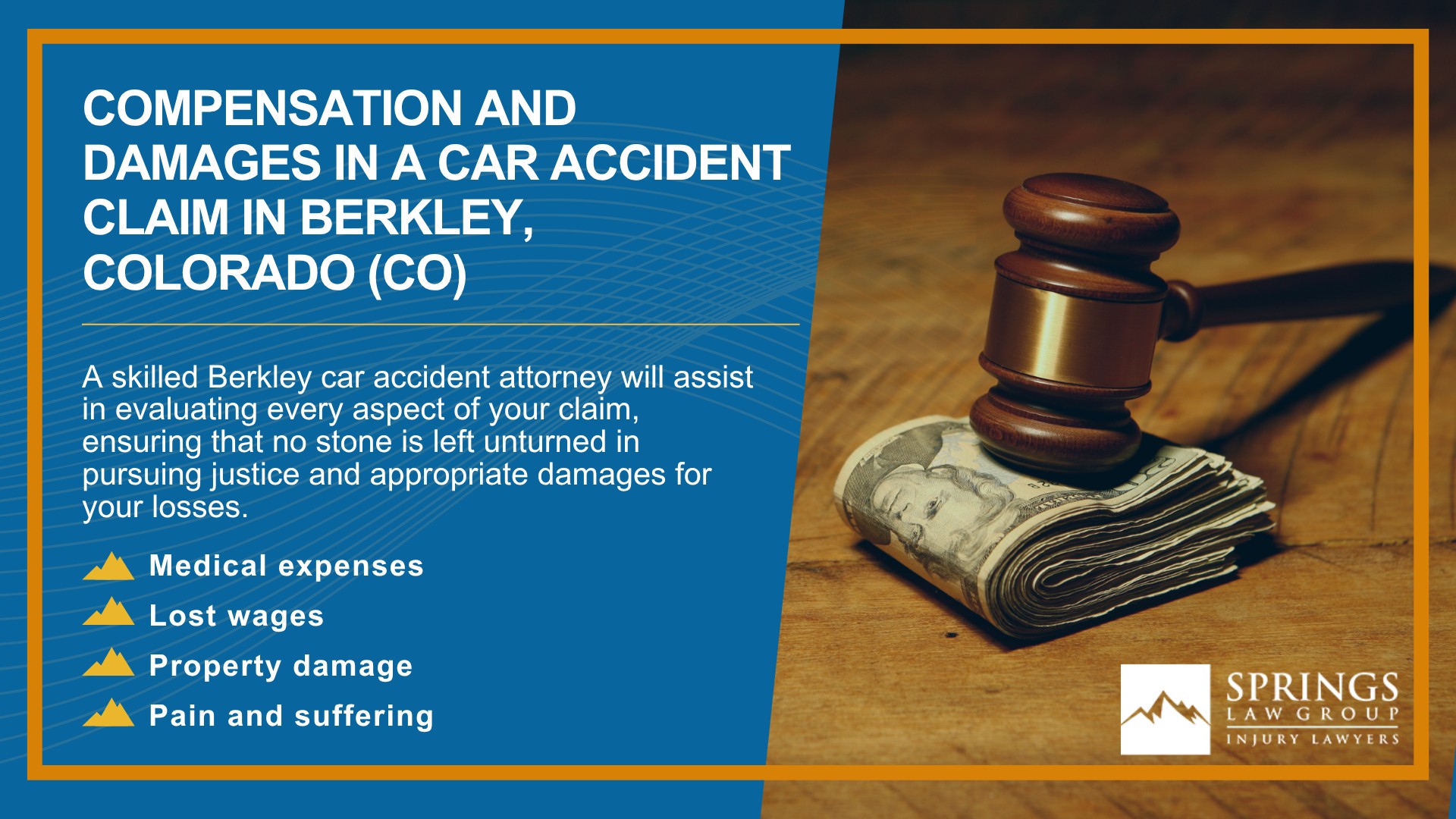 Why Hire a Berkley Car Accident Lawyer; Types of Car Accident Claims in Berkley, Colorado (CO); Understanding Negligence in Berkley Car Accidents; What to Do After a Car Accident in Berkley, Colorado (CO); Compensation and Damages in a Car Accident Claim in Berkley, Colorado (CO)