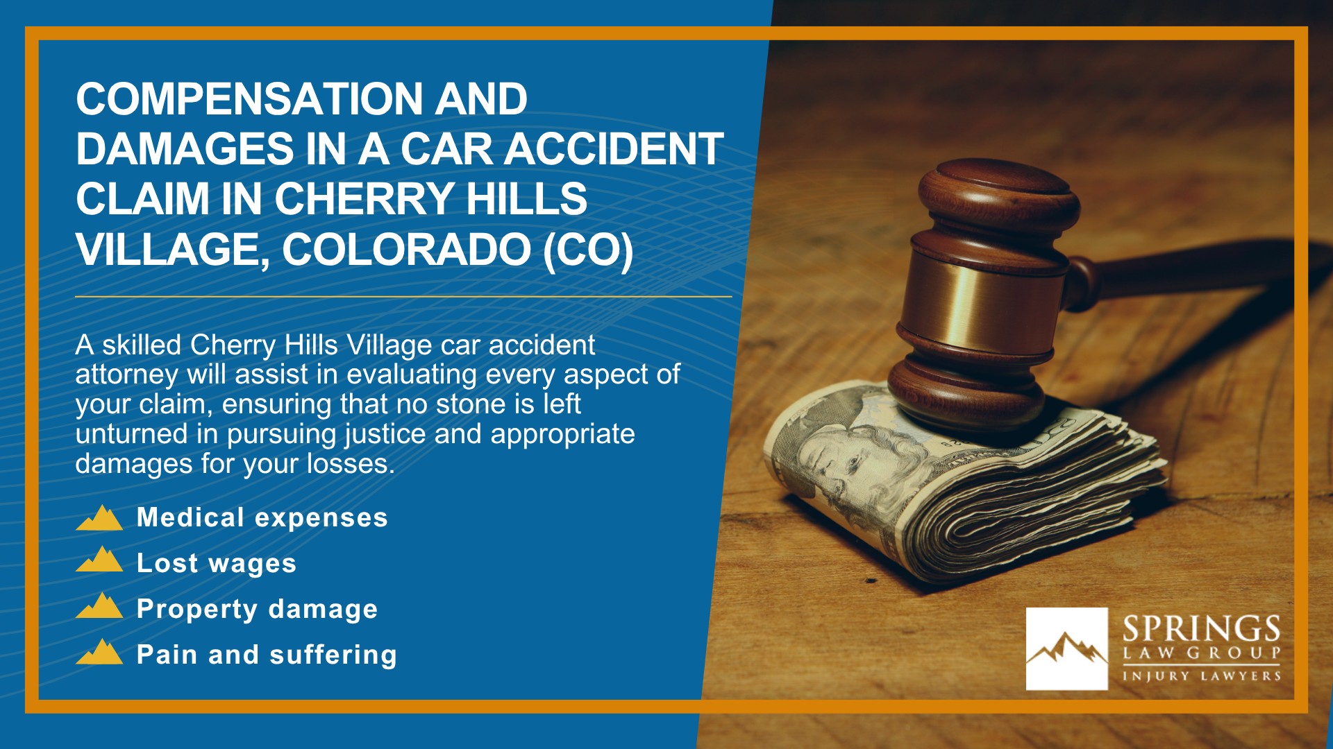 Why Hire a Cherry Hills Village Car Accident Lawyer; Types of Car Accident Claims in Cherry Hills Village, Colorado (CO); Understanding Negligence in Cherry Hills Village Car Accidents; What to Do After a Car Accident in Buena Vista, Colorado (CO); Compensation and Damages in a Car Accident Claim in Cherry Hills Village, Colorado (CO)