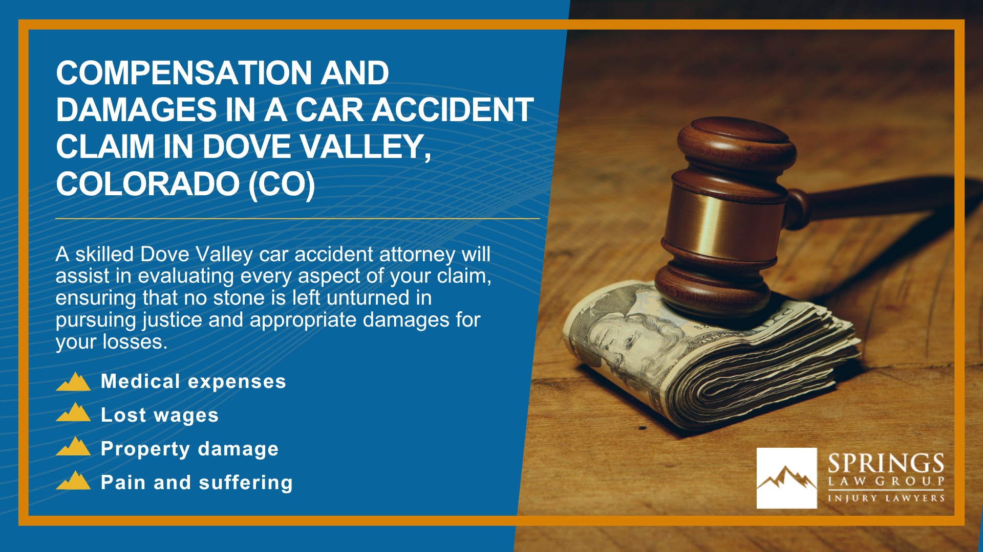 Why Hire a Dove Valley Car Accident Lawyer; Types of Car Accident Claims in Dove Valley, Colorado (CO); Understanding Negligence in Dove Valley Car Accidents; What to Do After a Car Accident in Dove Valley, Colorado (CO); Compensation and Damages in a Car Accident Claim in Dove Valley, Colorado (CO)