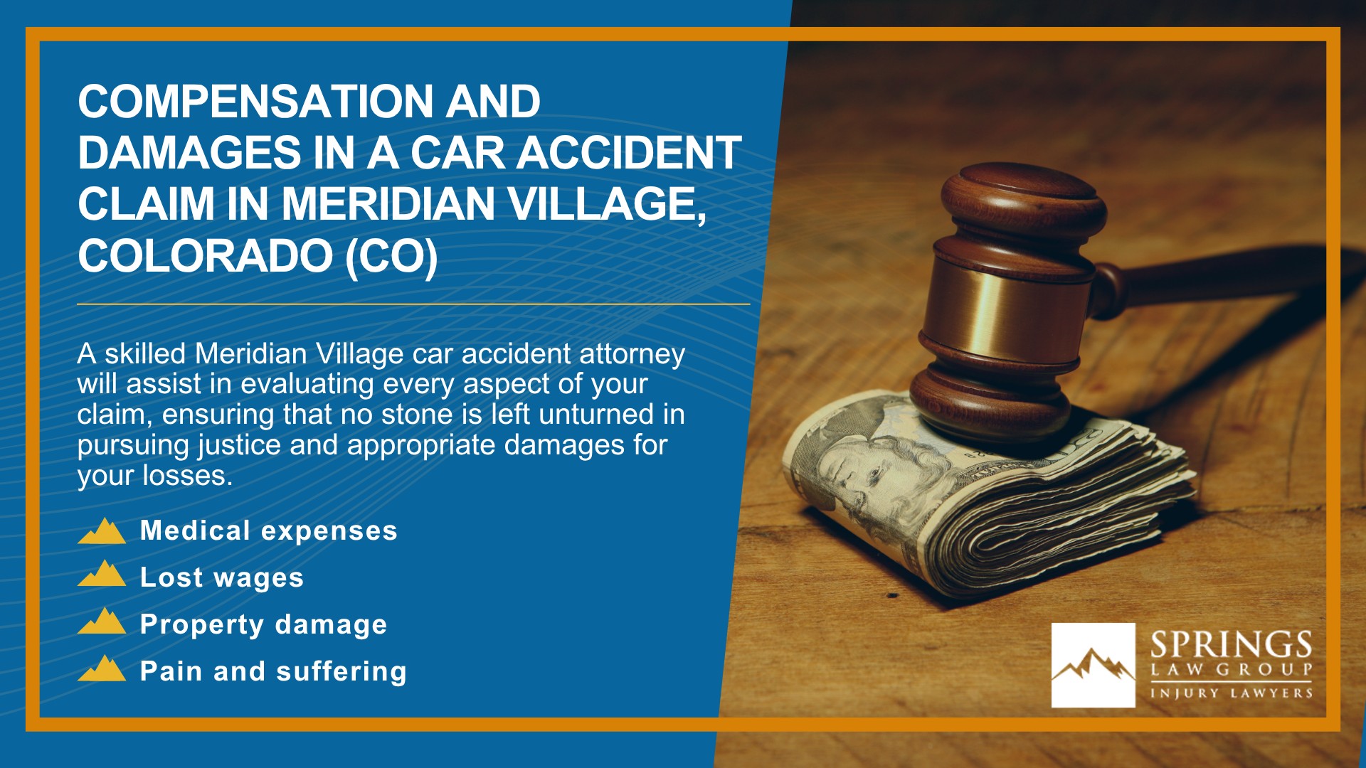 Why Hire a Meridian Village Car Accident Lawyer; Experienced in Colorado car accident laws; Types of Car Accident Claims in Meridian Village, Colorado (CO); Understanding Negligence in Meridian Village Car Accidents; What to Do After a Car Accident in Meridian Village, Colorado (CO); Compensation and Damages in a Car Accident Claim in Meridian Village, Colorado (CO)