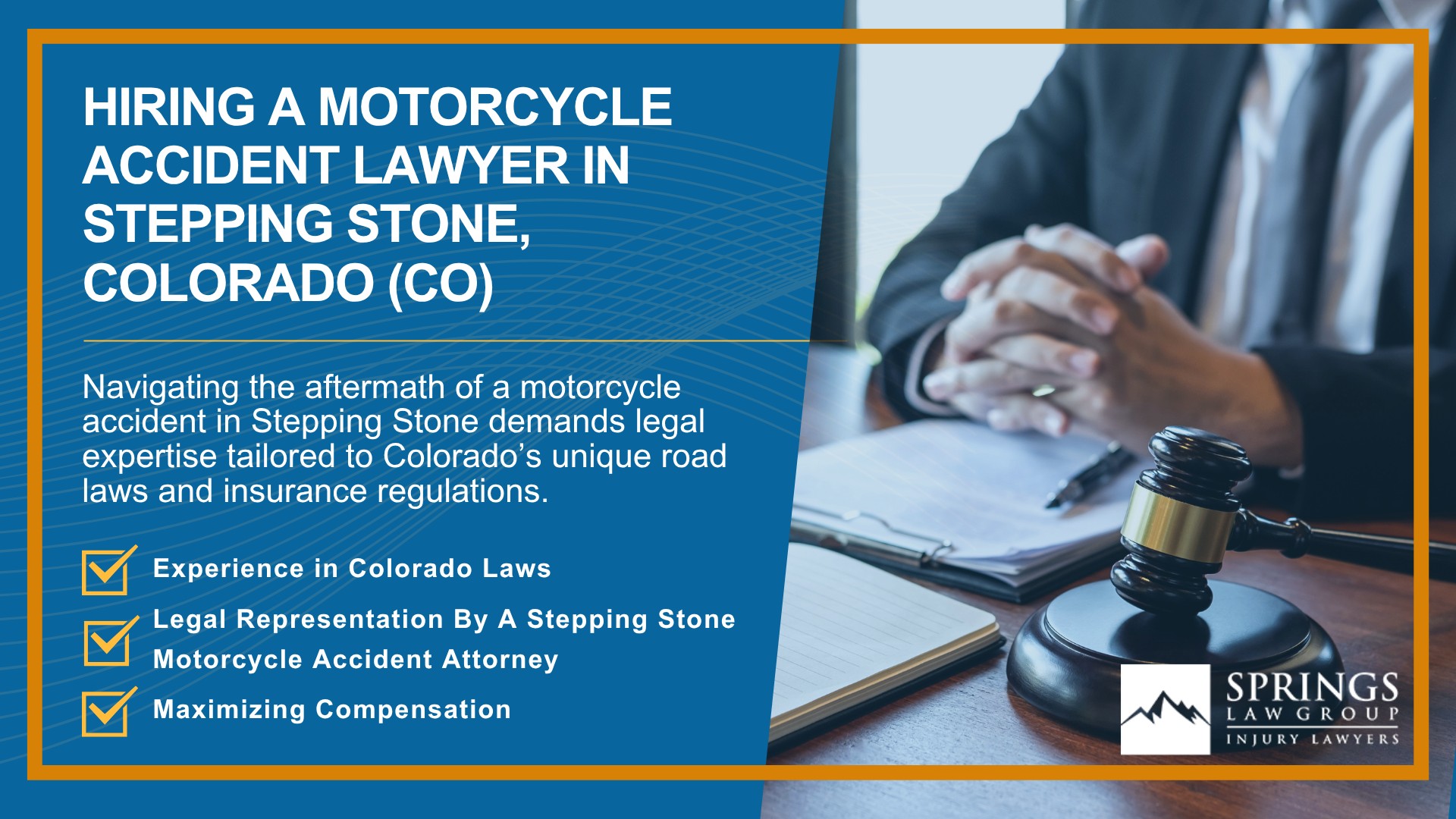 Hiring a Motorcycle Accident Lawyer in Stepping Stone, Colorado (CO)