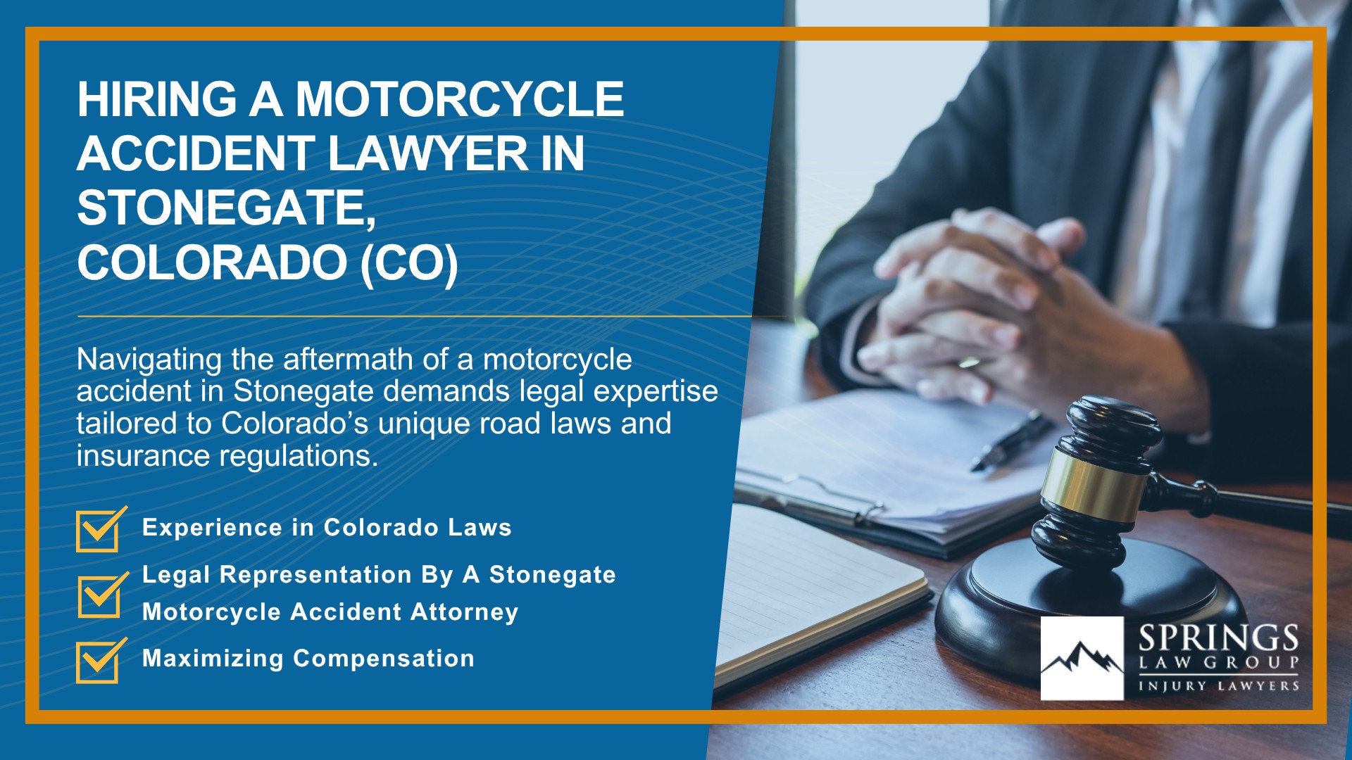 Hiring a Motorcycle Accident Lawyer in Stonegate, Colorado (CO)