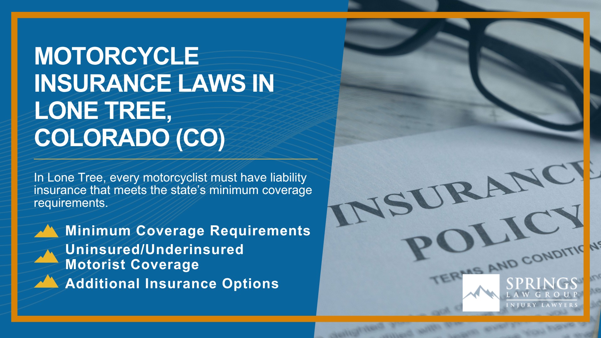 Hiring a Motorcycle Accident Lawyer in Lone Tree, Colorado (CO); Types of Motorcycle Accidents in Lone Tree, Colorado (CO); Motorcycle Insurance Laws in Lone Tree, Colorado (CO)