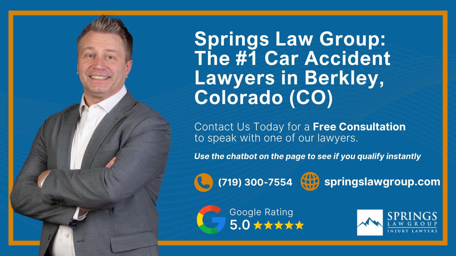Why Hire a Berkley Car Accident Lawyer; Types of Car Accident Claims in Berkley, Colorado (CO); Understanding Negligence in Berkley Car Accidents; What to Do After a Car Accident in Berkley, Colorado (CO); Compensation and Damages in a Car Accident Claim in Berkley, Colorado (CO); How a Berkley Car Accident Lawyer Can Help; Springs Law Group_ The #1 Car Accident Lawyers in Berkley, Colorado (CO)