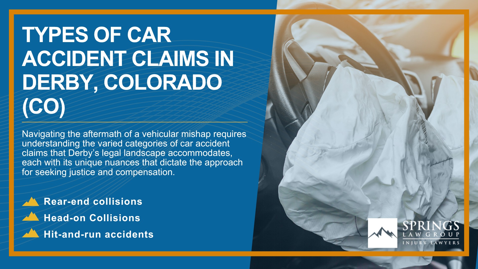 Why Hire a Derby Car Accident Lawyer; Types of Car Accident Claims in Derby, Colorado (CO)