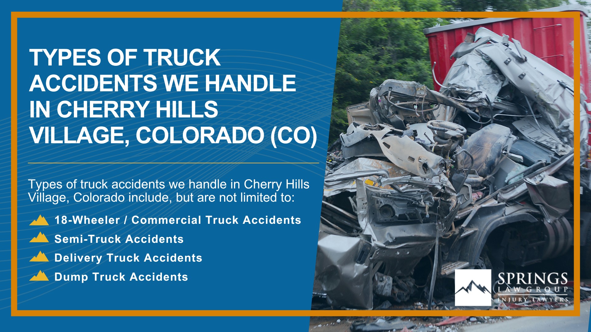 Types of Truck Accidents We Handle in Cherry Hills Village, Colorado (CO)