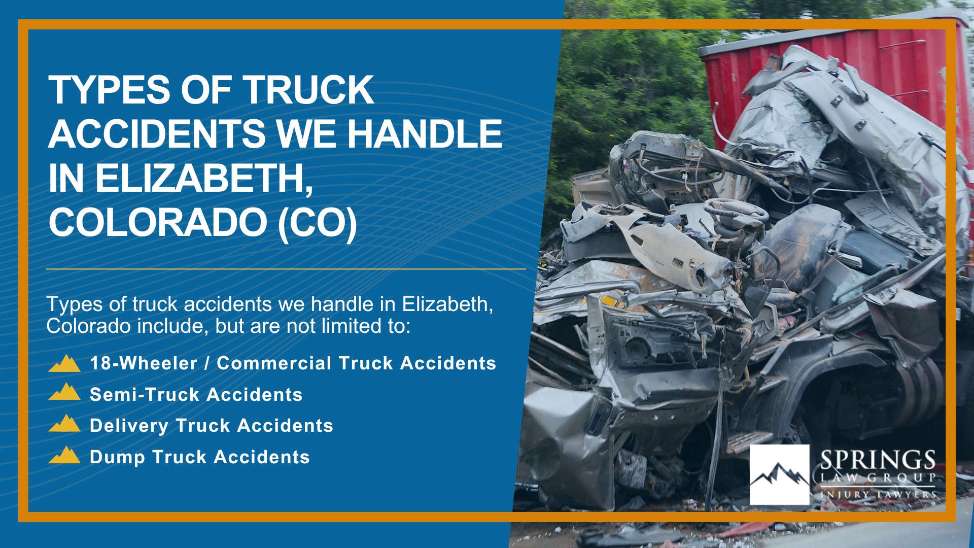 Types of Truck Accidents We Handle in Elizabeth, Colorado (CO)