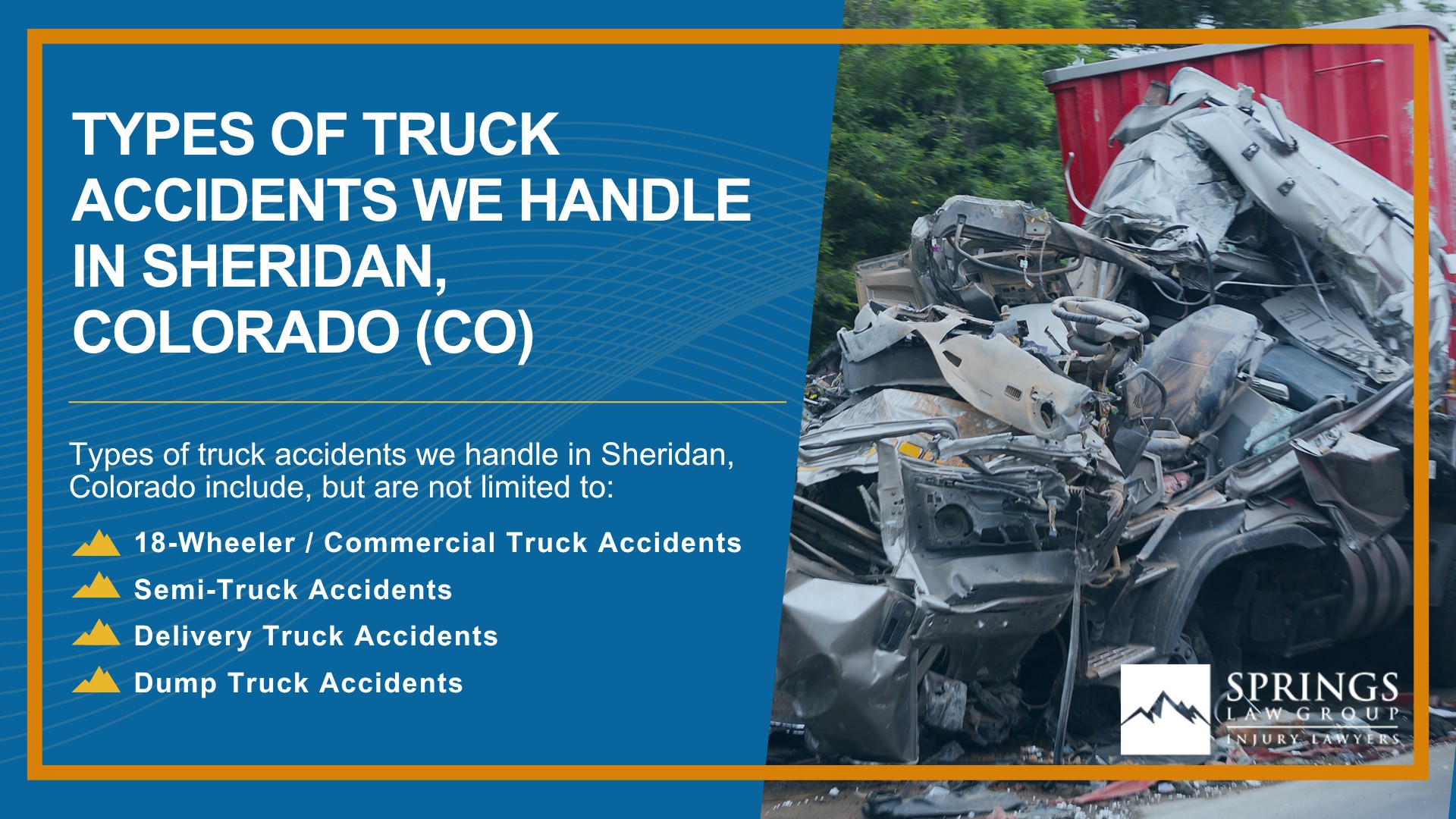 Types of Truck Accidents We Handle in Sheridan, Colorado (CO)